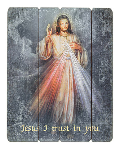Divine Mercy Of Jesus Wooden Pallet Wall Plaque Jesus I Trust In Your Love