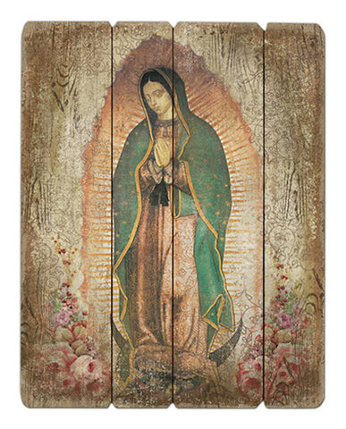 Madonna Our Lady of Guadalupe Wood Pallet Wall Plaque