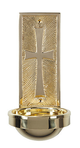 Brass Modern Style Cross Holy Water Font For Church or Chapel