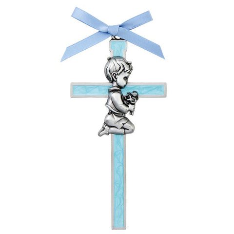 Blue Enamel Little Boy Cross