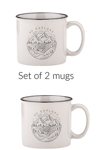 Go Explore Campfire Mug Set of 2