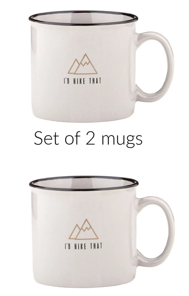 I'd Hike That campfire mugs set of 2