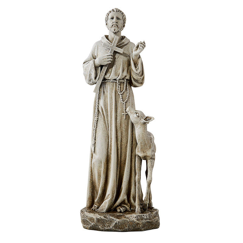 Saint Francis With Deer Garden Statue 
