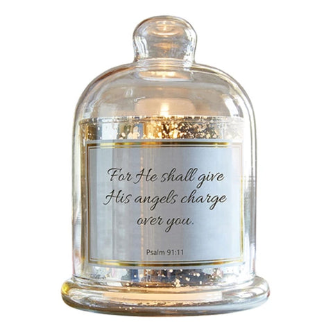 Cloche Dome Candleholder Christian Verses - His Angels