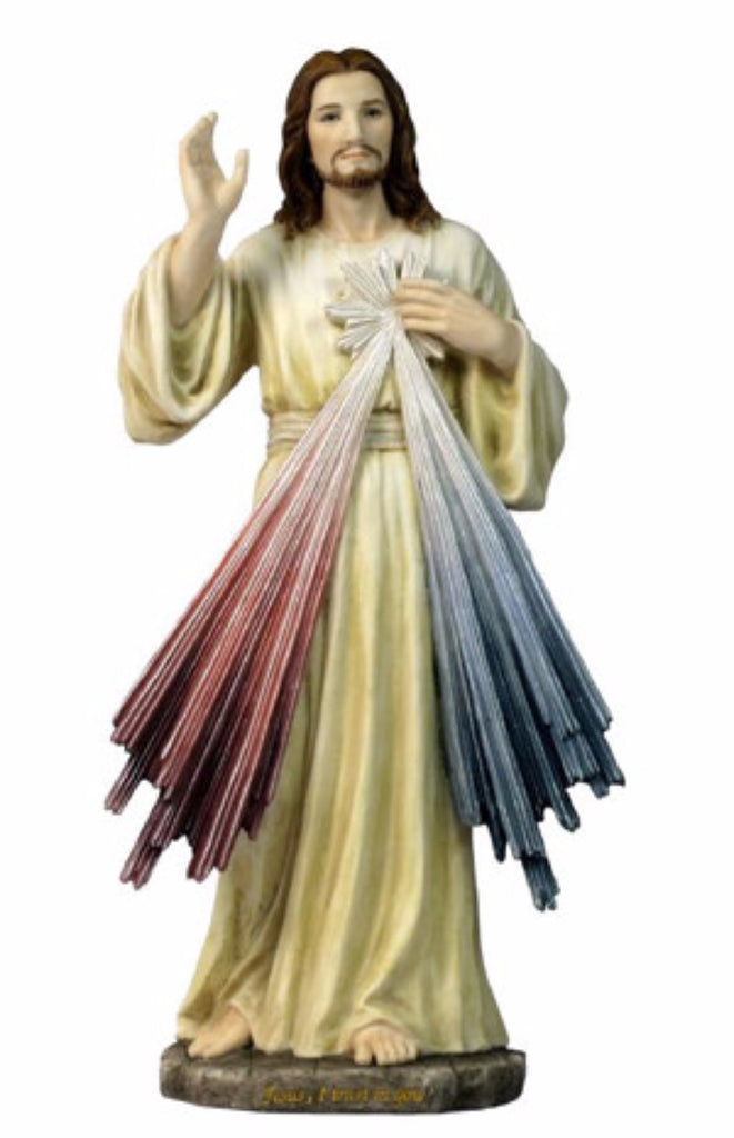 Divine Mercy of Jesus Statue Hand Painted Veronese Collection