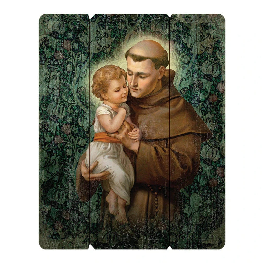 Saint Anthony wooden wall plaque 