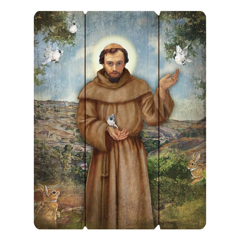 Saint Francis Wood Pallet Sign
