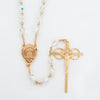 Wedding Rosary Set Swarovski Crystal Aurora Borealis Beads And Onyx Beads