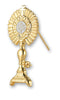 IHS Gold Over Sterling Monstrance Broach or Lapel Pin