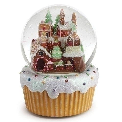 Musical Gingerbread House Water Globe Plays We Wish You A Merry Christmas Rotating Train