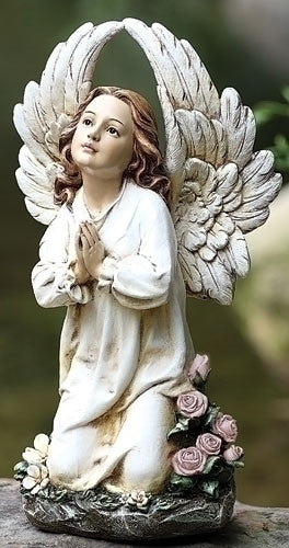 Guardian Angel With Large Wings Kneeling Garden Or Memorial Figure