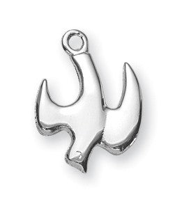 Holy spirit dove sterling silver medal on chain