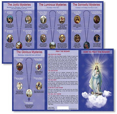 How to Pray the Rosary Pocket Card Set of 24