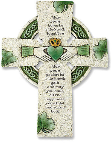 Irish Celtic Claddagh Blessing Wall Cross