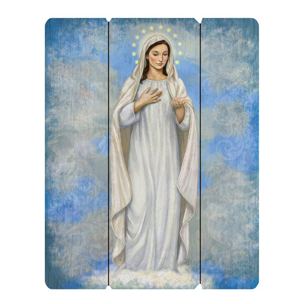 Our Lady of Medjugorje Wooden Wall Plaque