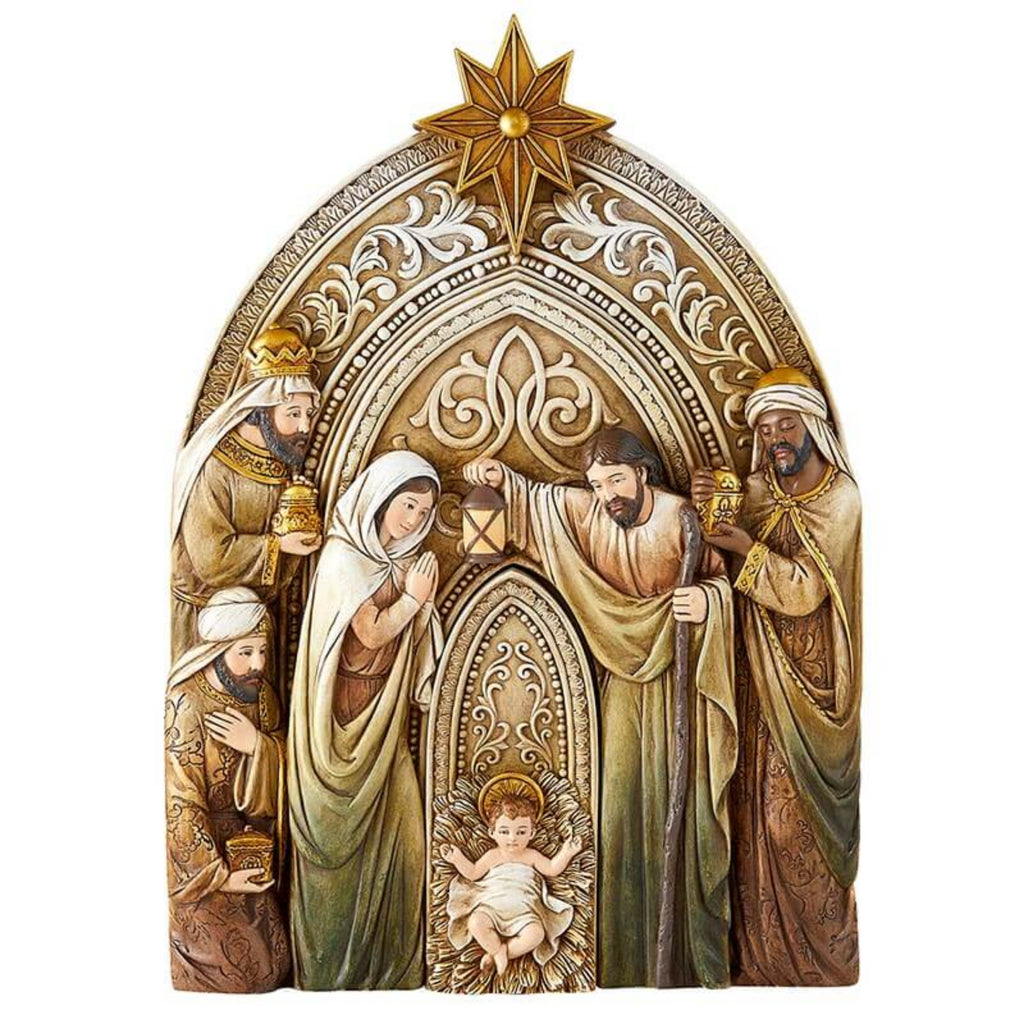 Three Kings Nativity Scene removable Baby Jesus Plaque