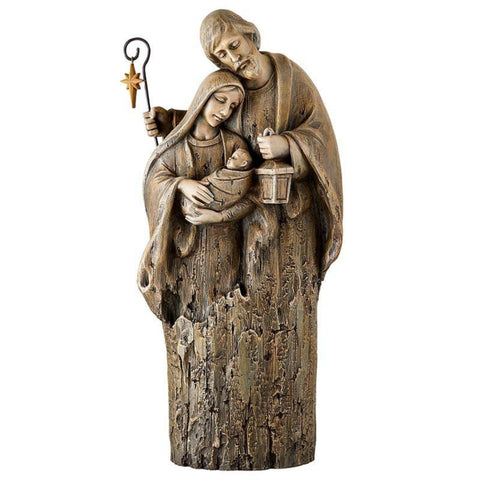 Tender Holy Family With Angel Nativity Figure Large Size