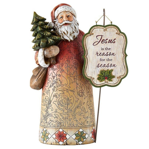 Jesus Is the Reason Joyful Santa Christmas Figure