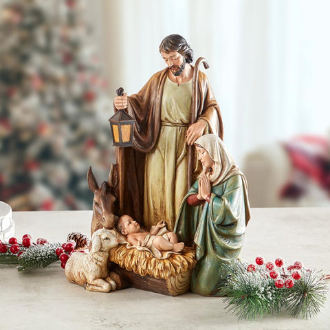 Lamb Of God Nativity Statue In Full Color