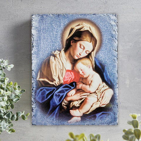 Madonna And Child Tile Plaque