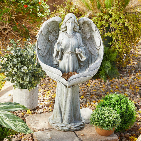 Angel Wing Bird Feeder Garden Statue