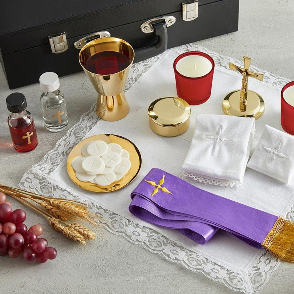 Portable Mass Kit With Chalice and Paten for Priest  