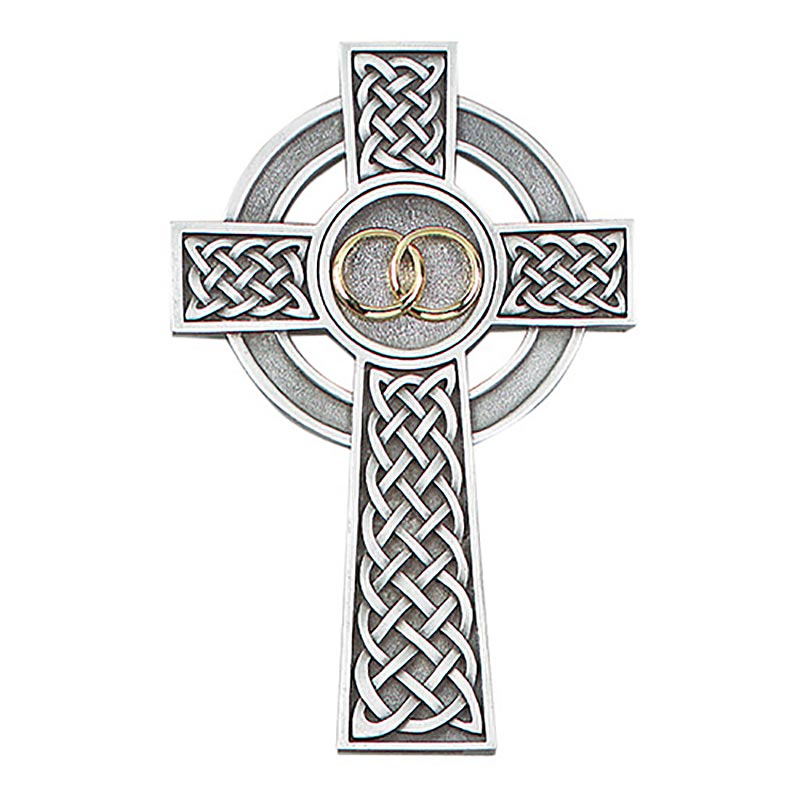 Celtic Irish Wedding Cross Pewter And Gold