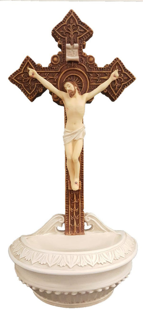 Jesus Crucifixion Holy Water Font For Wall Or Table