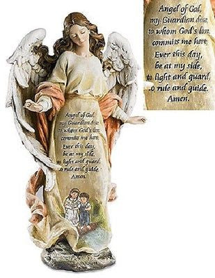 Guardian Angel with Children Prayer Statue  Figures of Faith