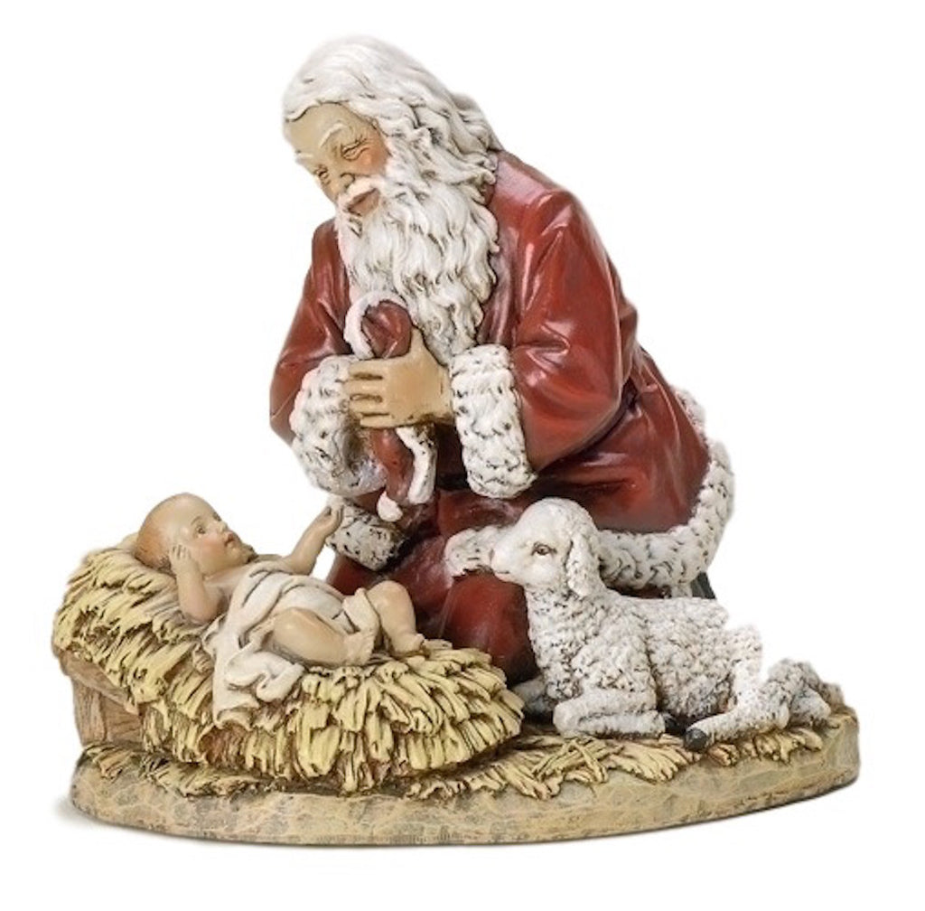 Adoring Santa With Baby Jesus And Lamb Joseph Studio