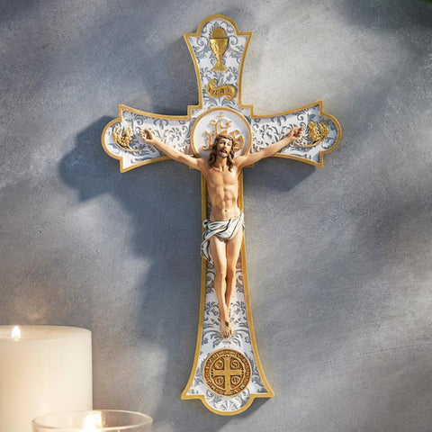 Holy Mass Wall Crucifix 8" Wedding Gift Cross