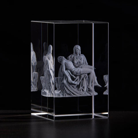 Etched Glass Square Pieta