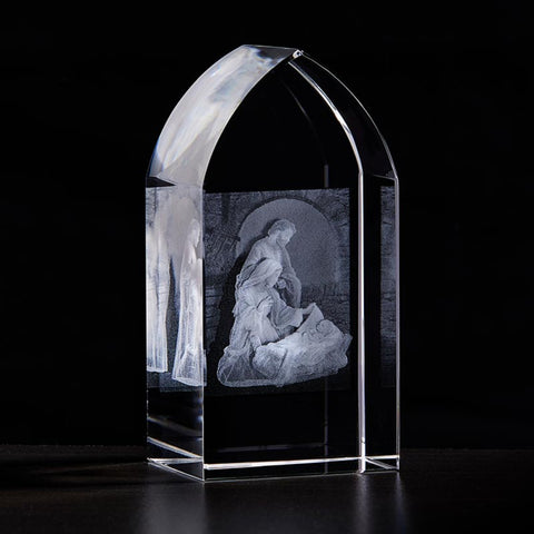 Holy Family Nativity Etched Glass Art