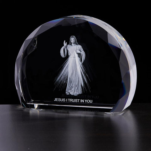Divine Mercy of Jesus  Large Size Etched Glass