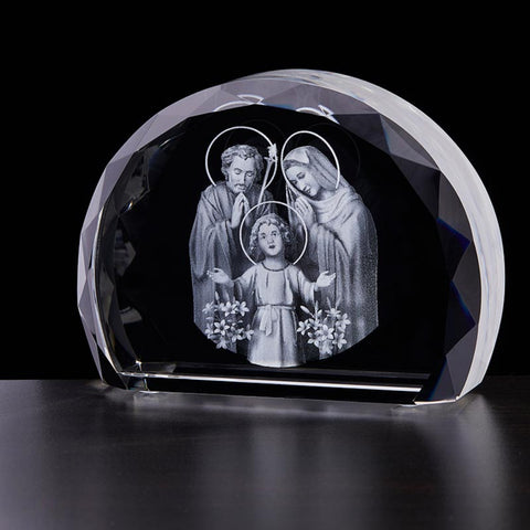 Holy Family Etched Glass Art