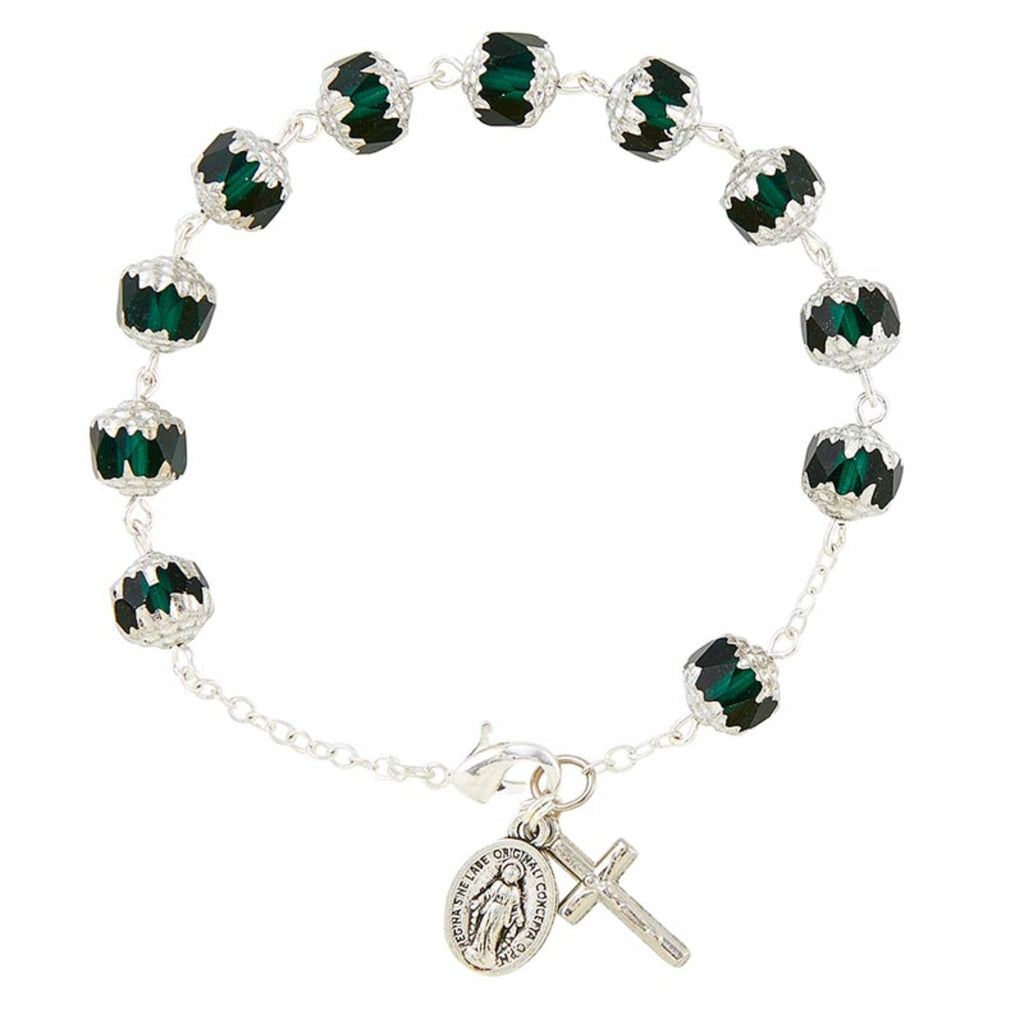 Emerald Green Rosary Style Bracelet La Verna Collection 