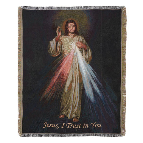Divine Mercy of Jesus Tapestry Throw Blanket