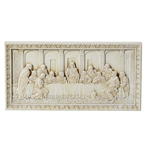 Last Supper Relief Plaque In Antiqued Ivory