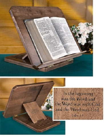 Maple Bible Stand Adjusts To 6 levels Church Chapel Home The Word John 1:1