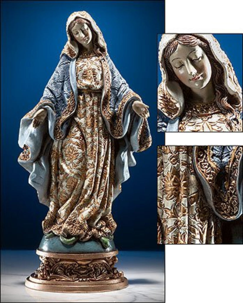 Our Lady of Grace Ornate Statue Beautiful ornate statue with gold tone accents.