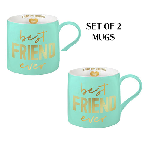 BEST FRIENDS  - A FRIEND LOVES AT ALL TIMES MUGS SET OF 2