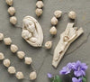 Madonna And Child Alabasterite Wall Rosary Large 65" Long