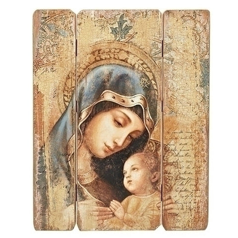 Madonna And Child Vintage Style Wall Panel