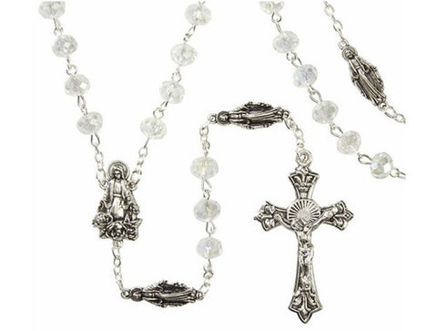 Madonna Crystal  Rosary With Our Lady of Grace Our Father Beads
