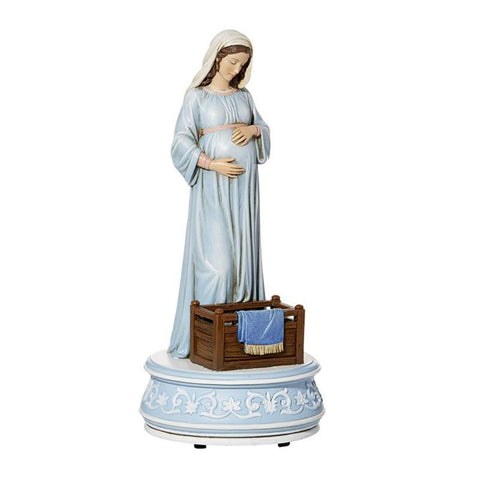 Pregnant Mary Mother Of God Musical Statue