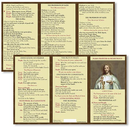 Mass Prayer and Responses Pocket Card Set of 24