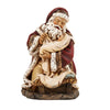 Adoring Santa With Baby Jesus Statue