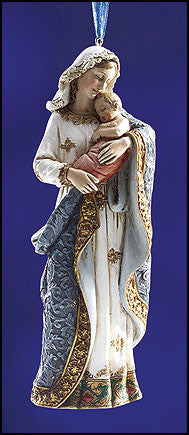 Adoring Madonna and child Ornate Ornament  -  Ave Maria Collection