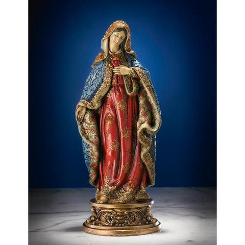 Immaculate Heart of Madonna Brocade Statue