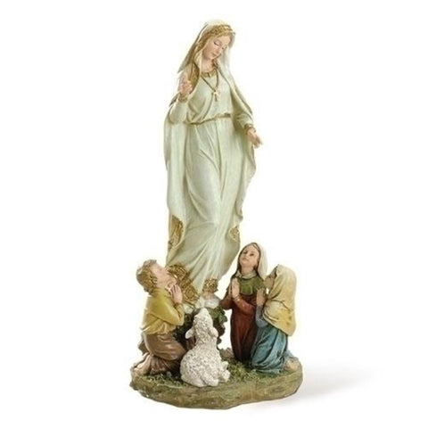 Our Lady Of Fatima With Children Statue  12" Tall